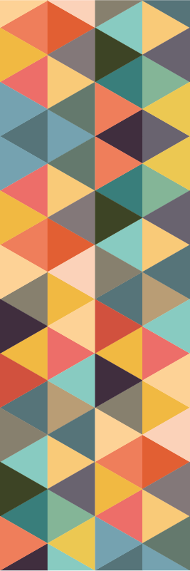 Geometric vinyl rug with vibrant geometric patterns - TenStickers