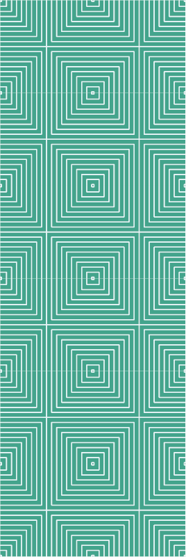 Geometric vinyl rug with green squares pattern - TenStickers