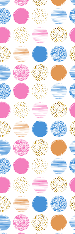 Geometric vinyl rug with colorful dot pattern - TenStickers