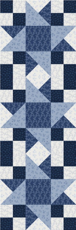 Geometric vinyl rug with blue star triangle pattern - TenStickers