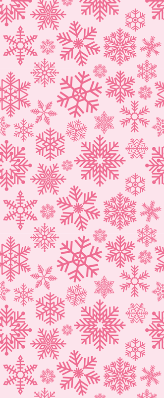 Christmas vinyl rug with pink snowflakes design - TenStickers