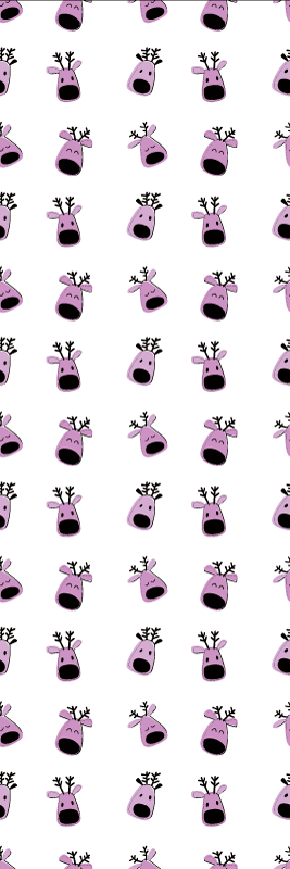 Christmas vinyl rug pink deer christmas design - TenStickers