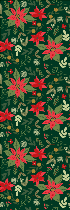 Christmas vinyl rug with festive leaf decor - TenStickers