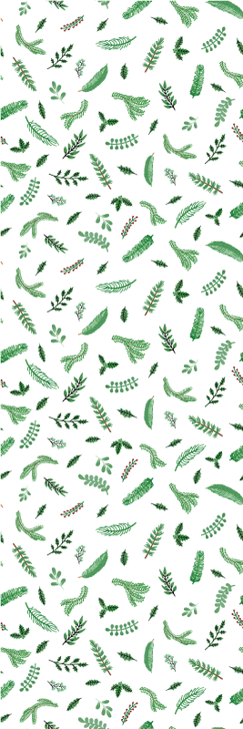 Christmas vinyl rug with leaf pattern decorations - TenStickers