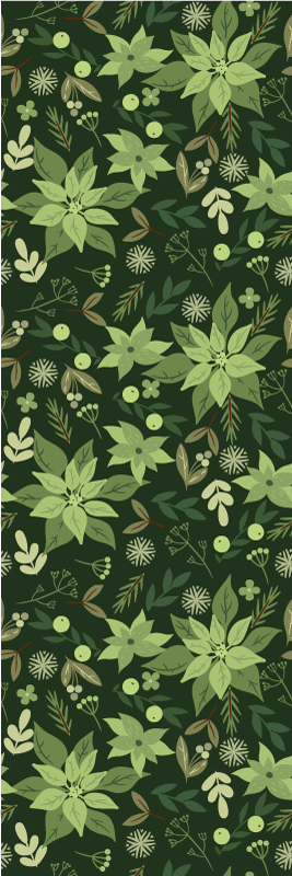 Christmas vinyl rug with green floral design - TenStickers