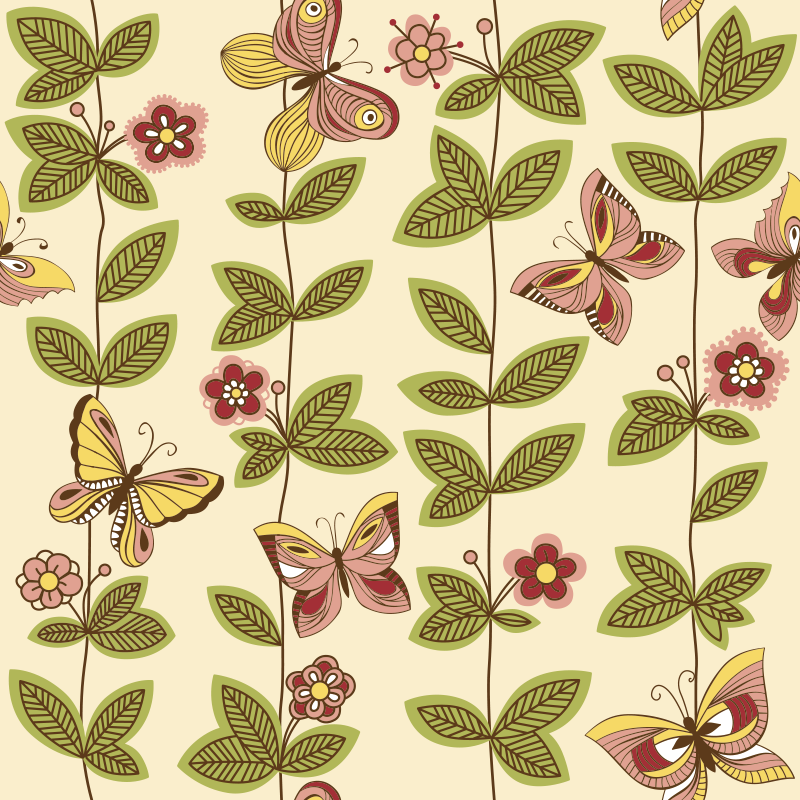 Bedroom vinyl rug butterflies design - TenStickers