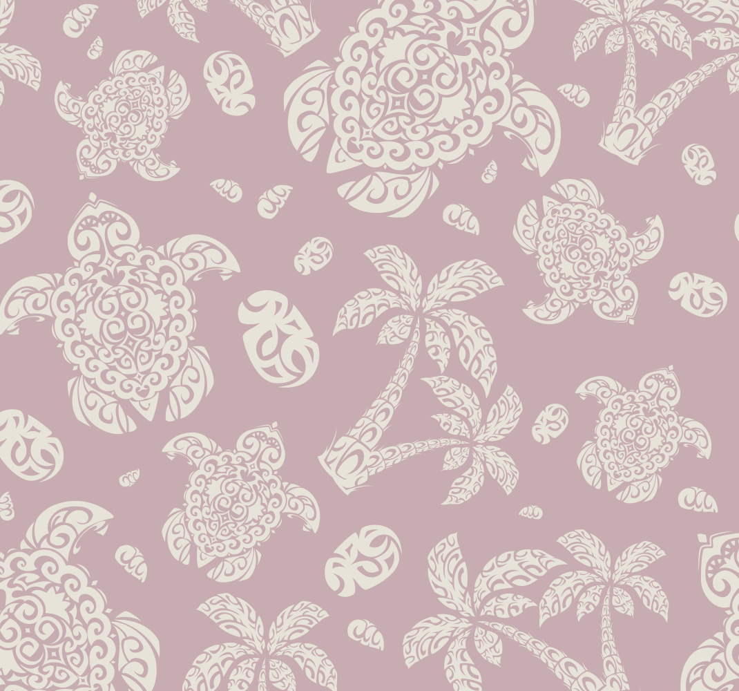 Bedroom vinyl rug with hawaiian turtle and palm pattern - TenStickers