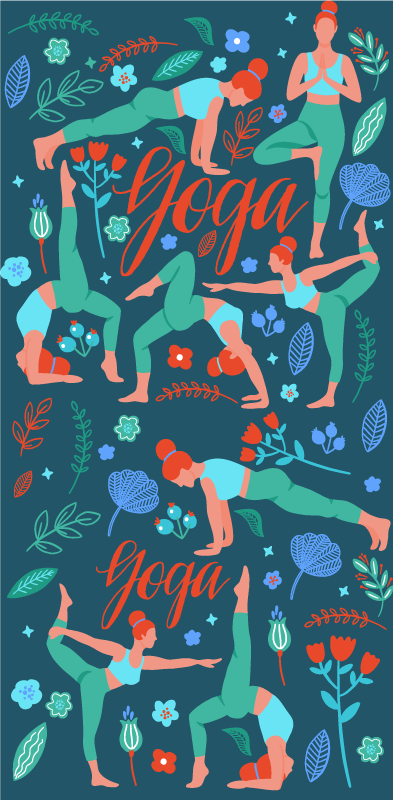 Bedroom vinyl rug for yoga practice - TenStickers