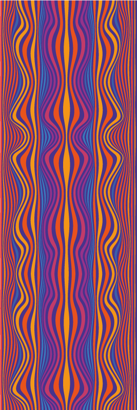 Bedroom vinyl rug with psychedelic wavy patterns - TenStickers