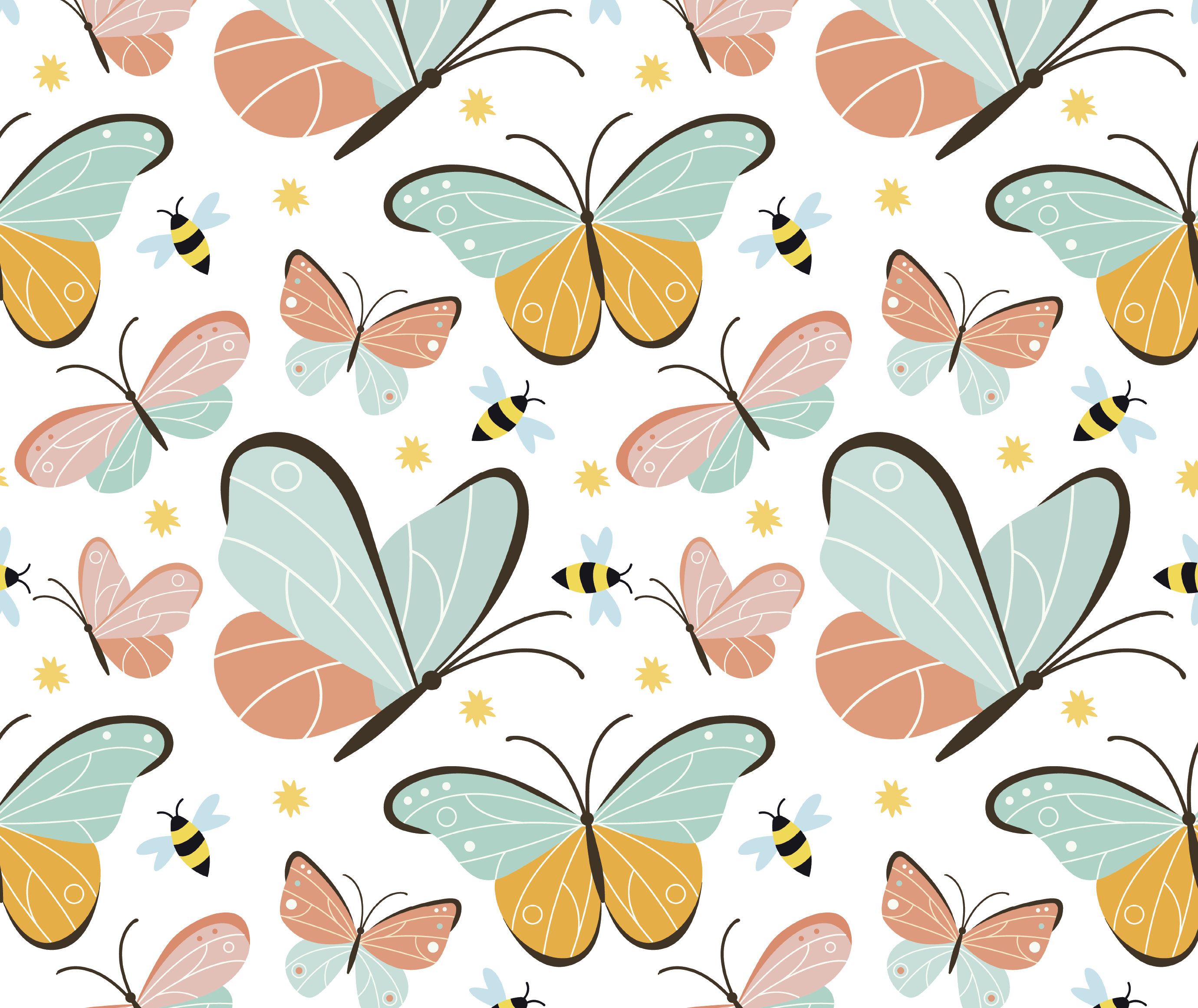 Bedroom vinyl rug with butterflies and bees design - TenStickers