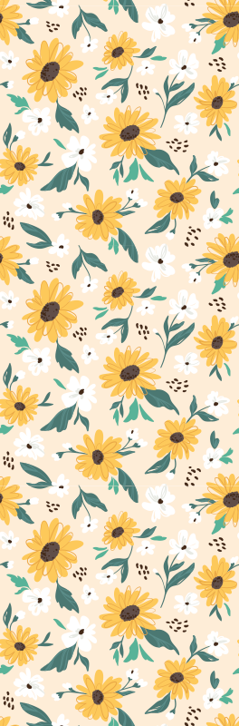 Bedroom vinyl rug in sunflower beige background - TenStickers