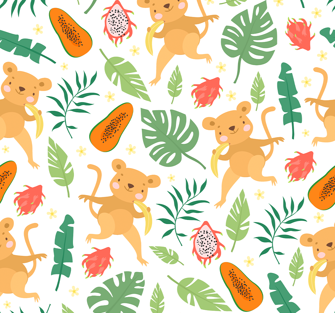 Tropical monkey in branches bedroom vinyl rug - TenStickers