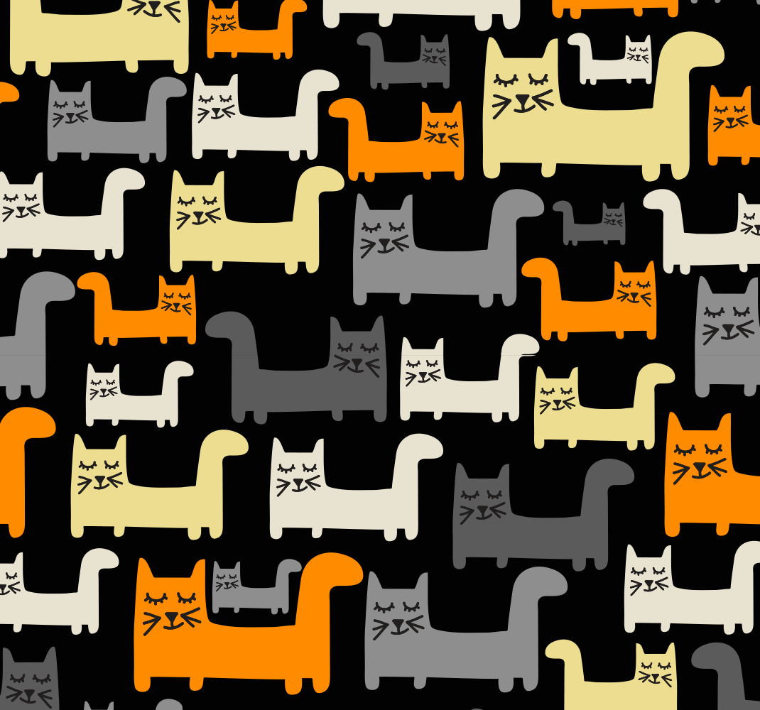 Colorful geometric cats bedroom vinyl rug - TenStickers