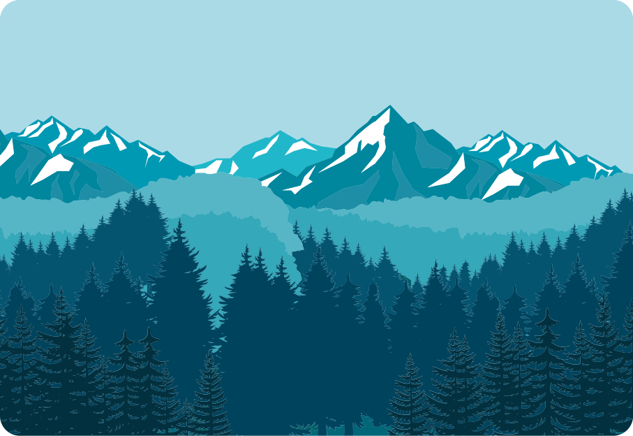 Nature vinyl rug in full blue green landscape - TenStickers