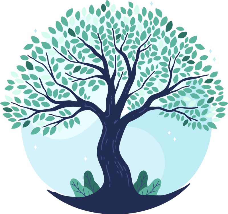 Nature vinyl rug tree of life in blue - TenStickers