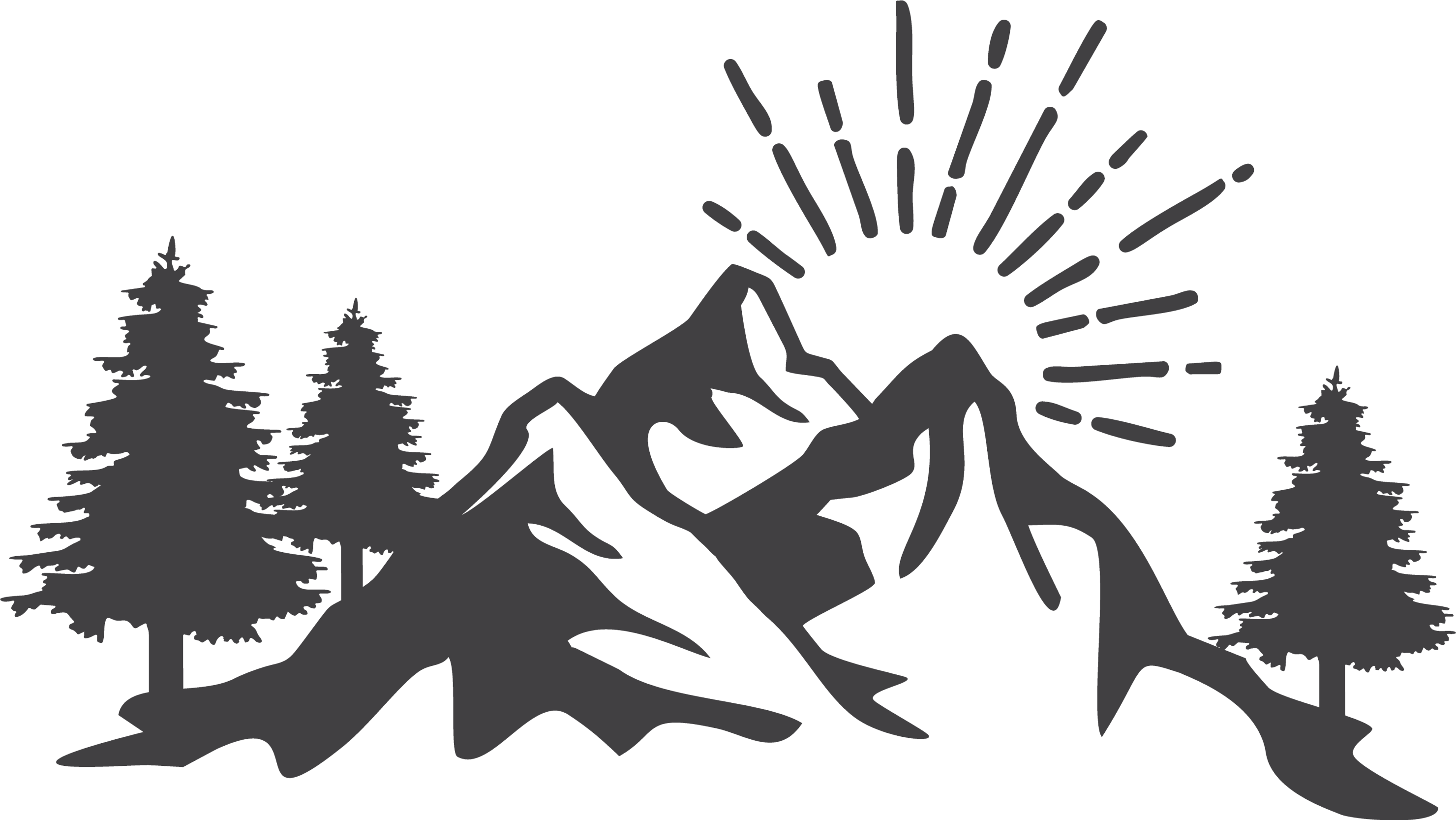 Nature vinyl rug sun mountain silhouette - TenStickers