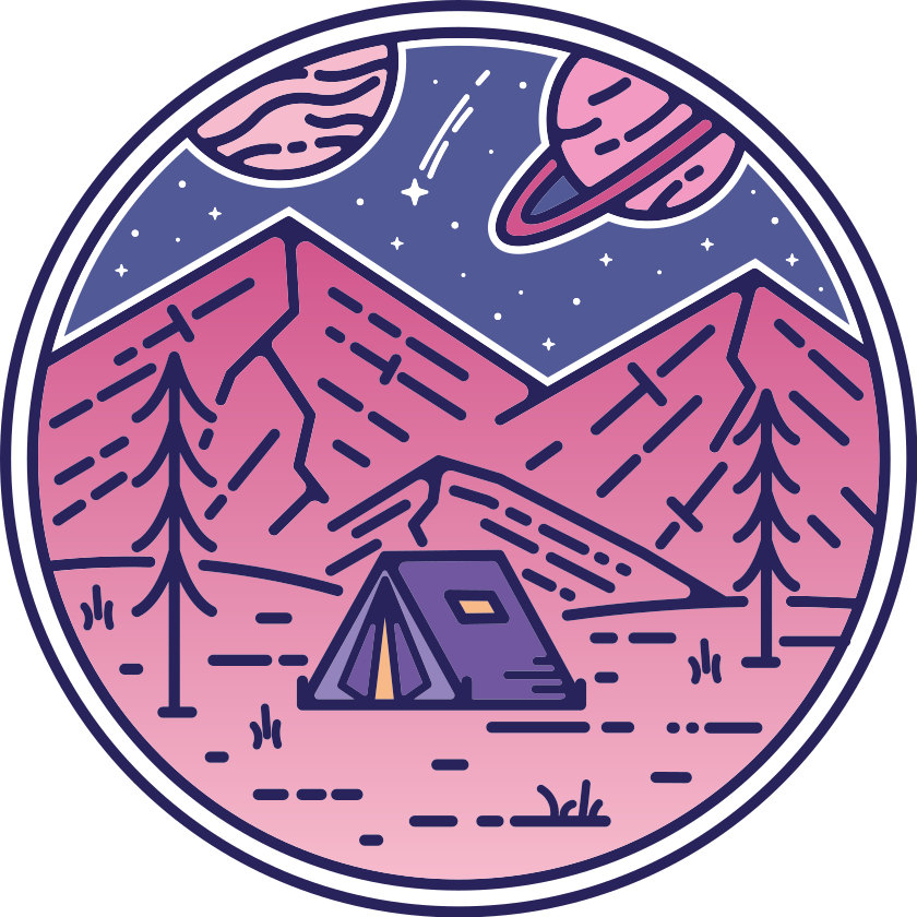 Nature vinyl rug pink mountains - TenStickers