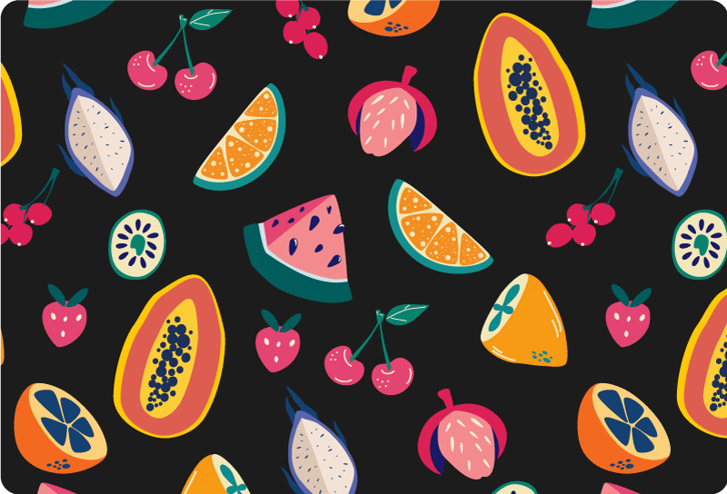 Nature vinyl rug with multicolored fruits design - TenStickers