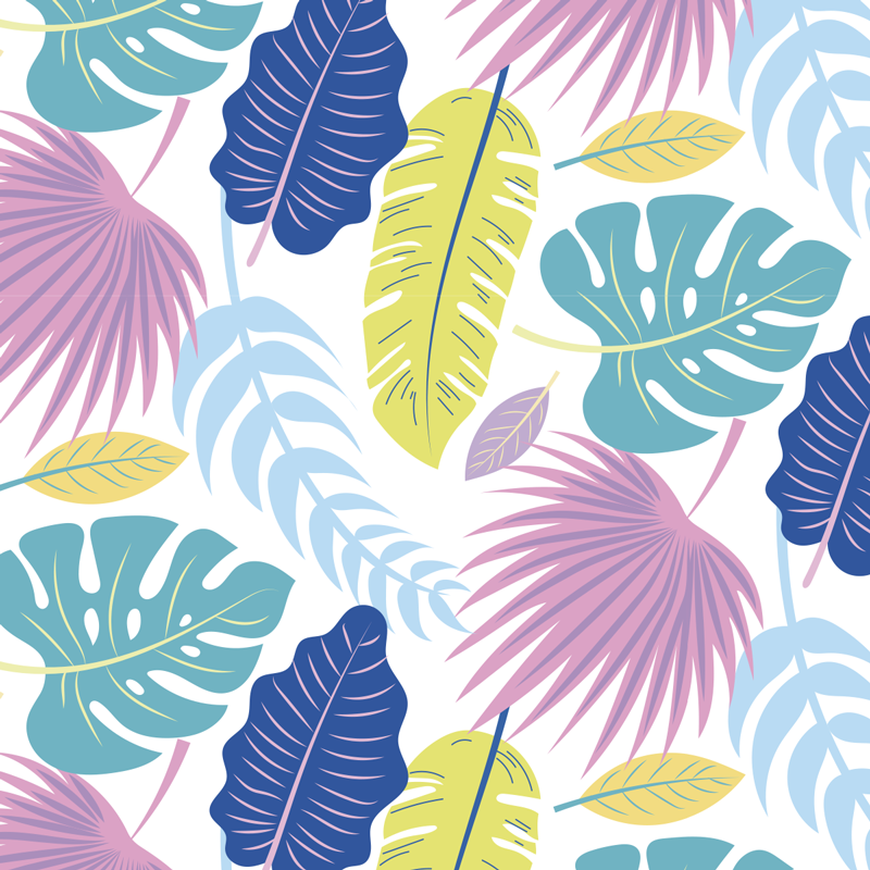 Nature vinyl rug with vibrant leaf designs - TenStickers