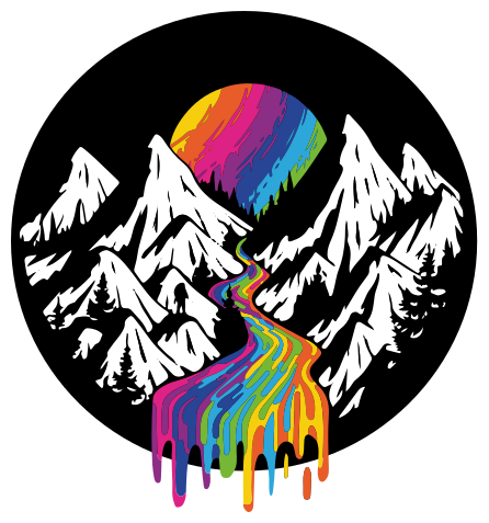 Nature vinyl rug rainbow mountain landscape - TenStickers