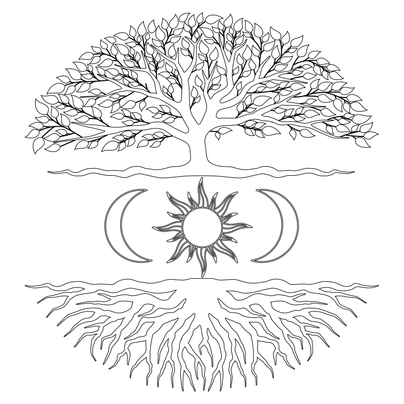 Nature vinyl rug tree root structure - TenStickers