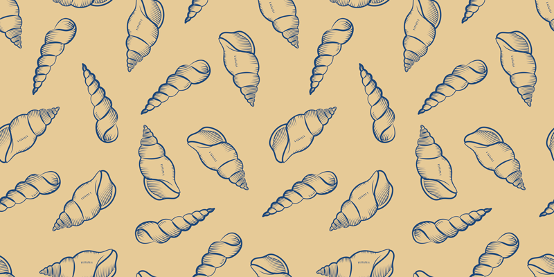 Nature vinyl rug shell motif design - TenStickers