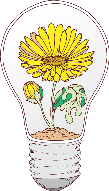 Nature vinyl rug blooming light bulb - TenStickers