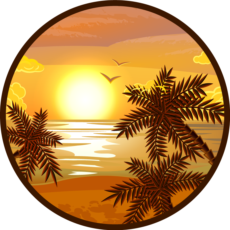 Nature vinyl rug serene sunset view - TenStickers