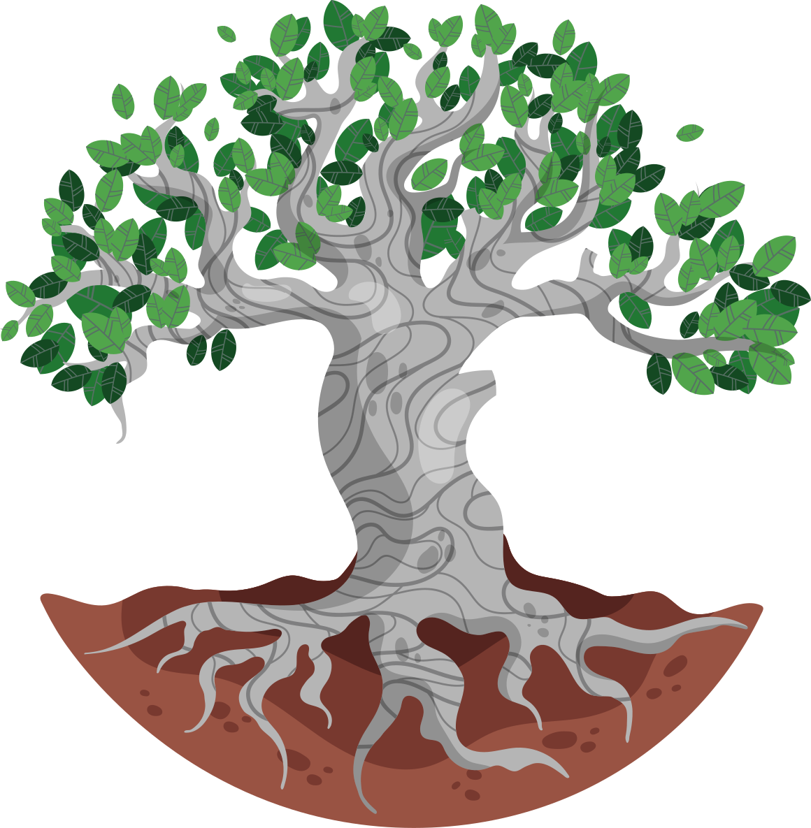 Nature vinyl rug with stylized tree roots - TenStickers