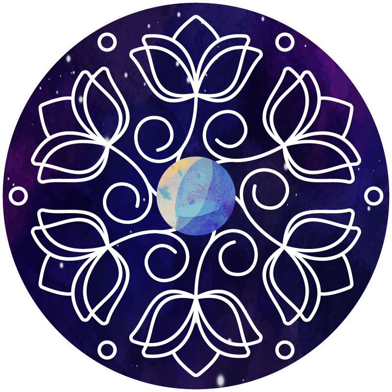 Nature vinyl rug lotus blossom pattern design - TenStickers