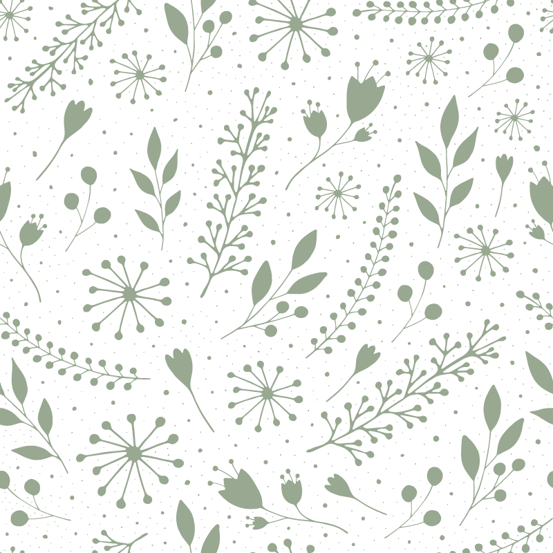 Floral vinyl rug with sweet green leaves and flowers - TenStickers