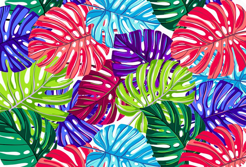 Monstera tropical floral vinyl rug - TenStickers