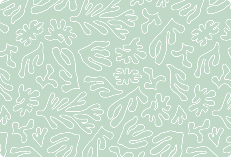 Green think seaweed floral vinyl rug - TenStickers