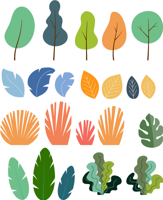 Floral vinyl rug with tropical plant leaves design - TenStickers