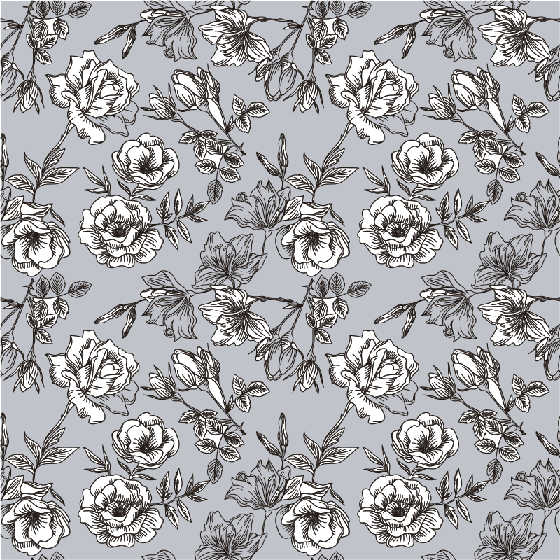 Floral vinyl rug translucent flowers - TenStickers