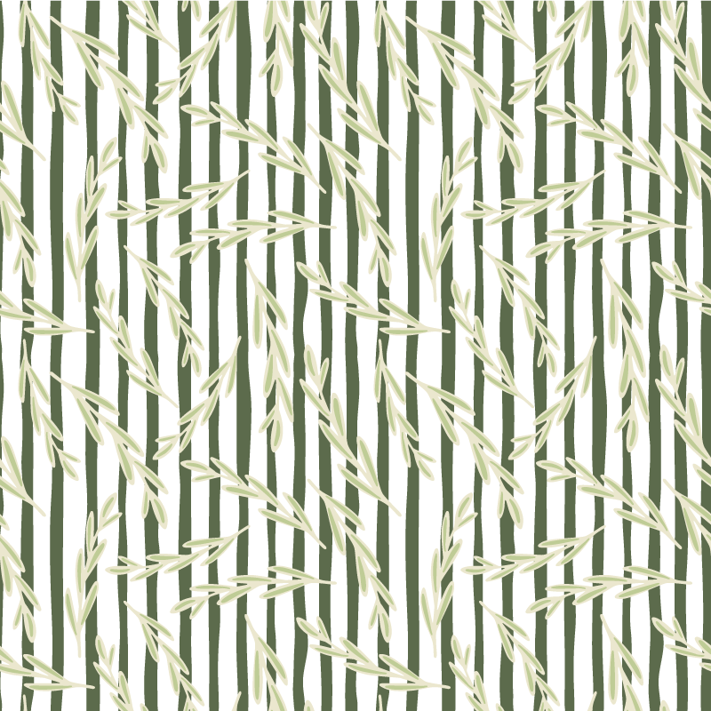 Floral vinyl rug with delicate leaf patterns - TenStickers