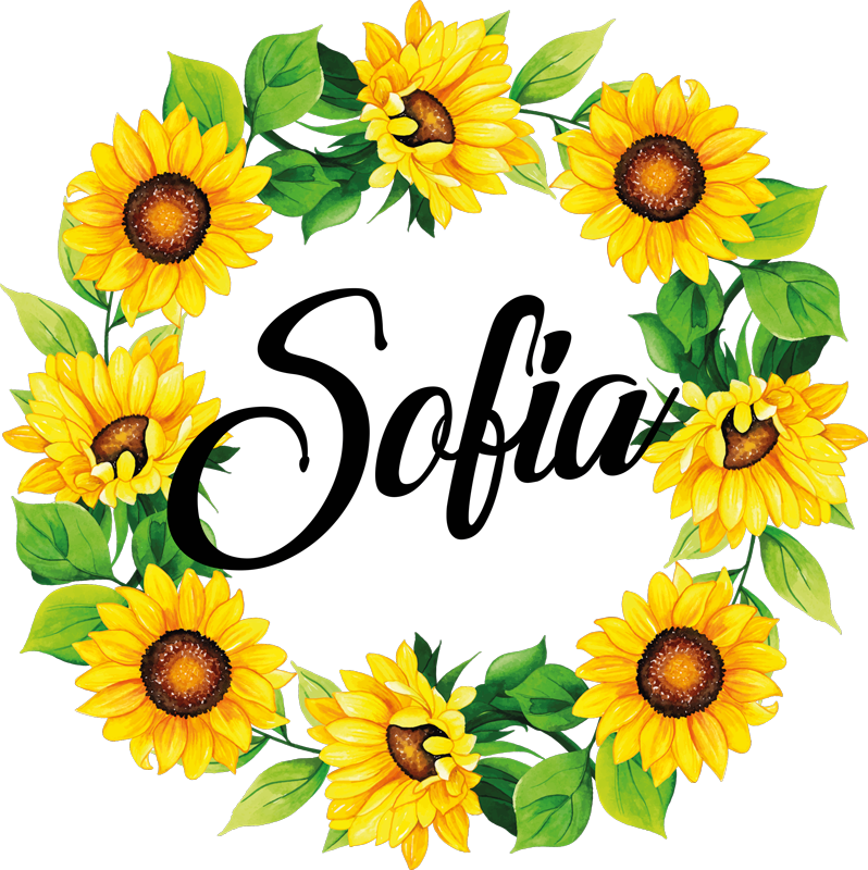 Floral vinyl rug with personalized flower crown - TenStickers