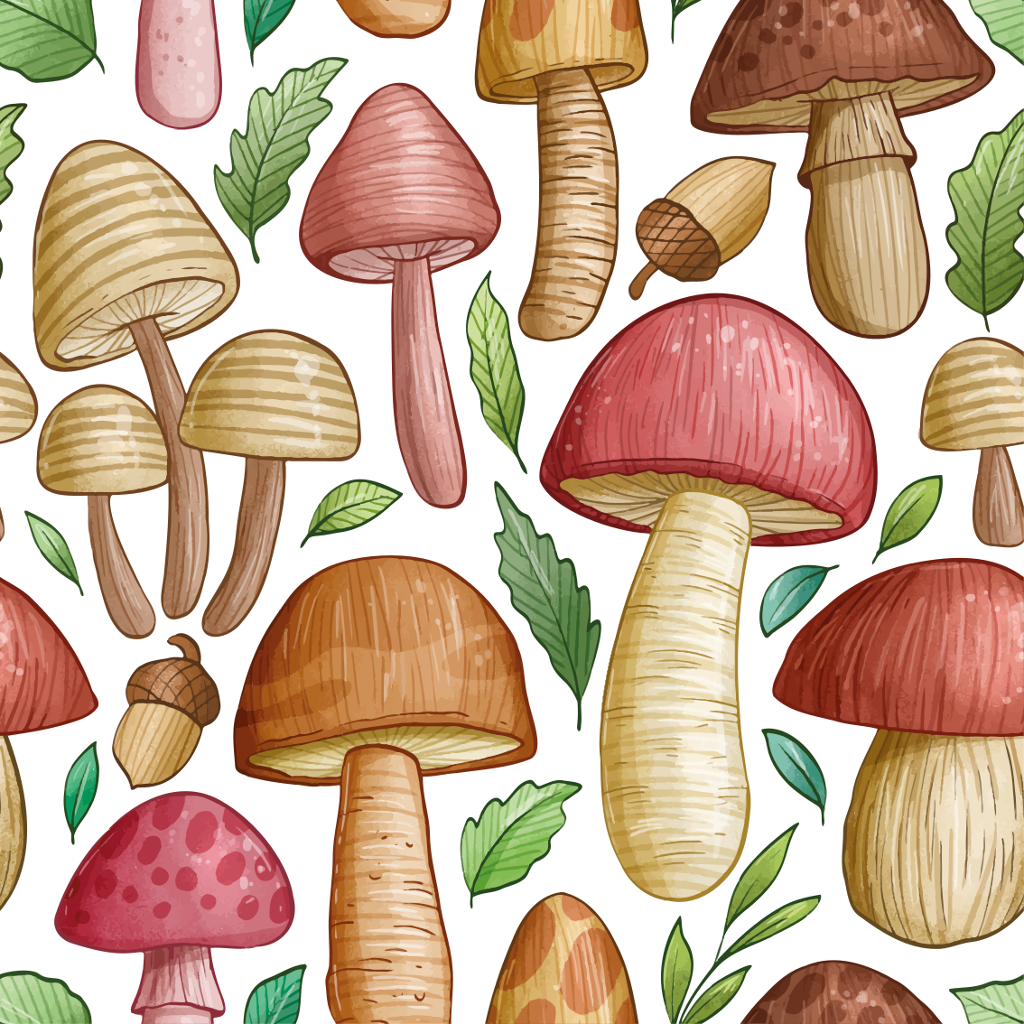 Floral vinyl rug with colorful mushroom design - TenStickers