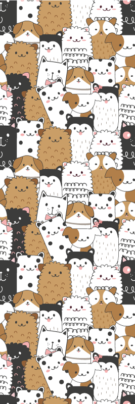 Bedroom vinyl rug with adorable seamless dogs - TenStickers