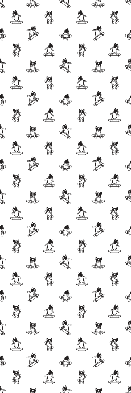 Bedroom vinyl rug with cute dog on skateboard - TenStickers