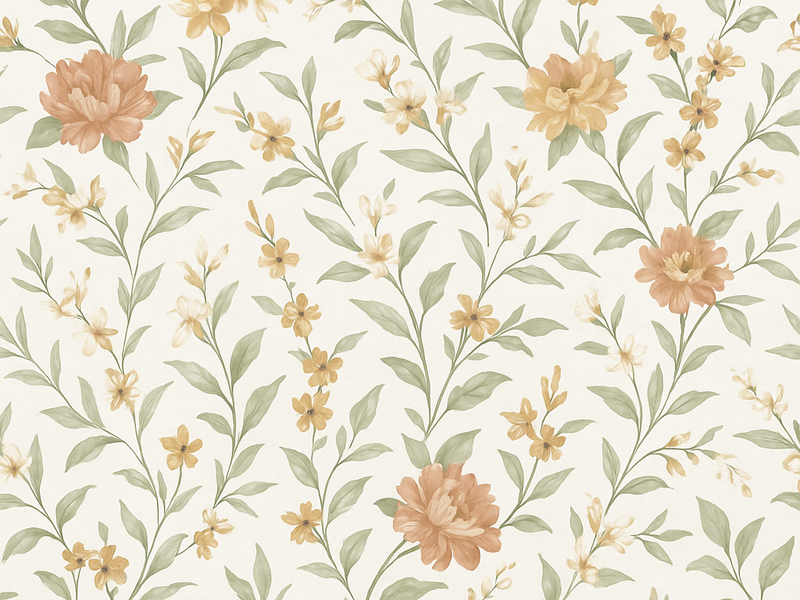 Bedroom vinyl rug asian blossom design - TenStickers