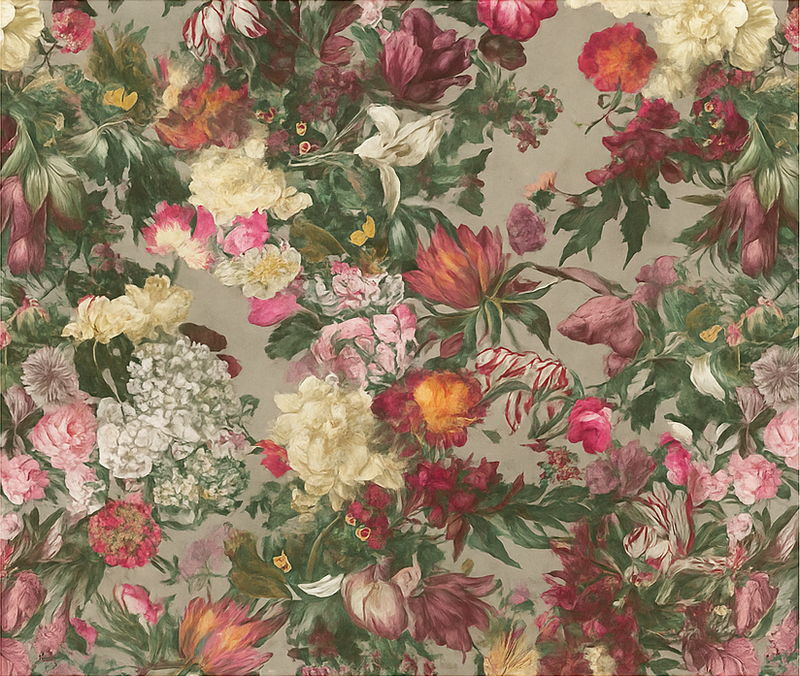 Bedroom vinyl rug vintage floral design - TenStickers