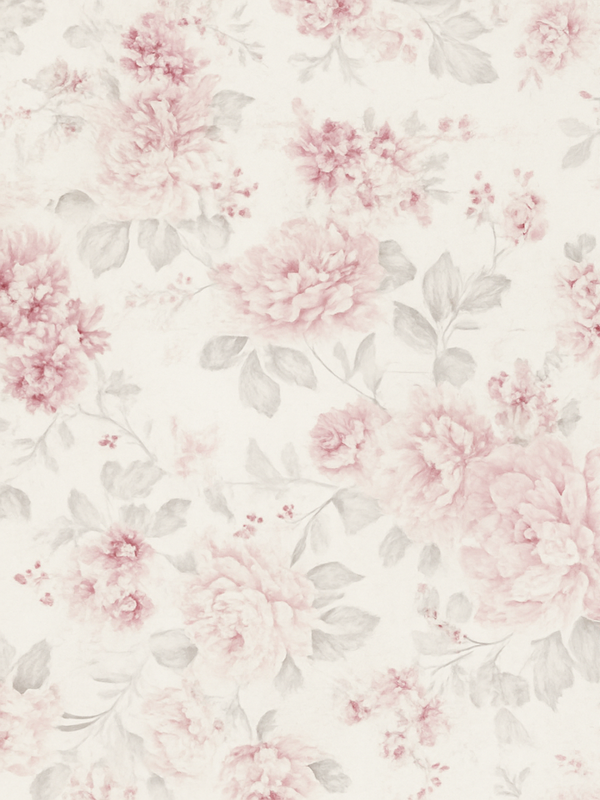 Vintage pink floral design bedroom vinyl rug - TenStickers