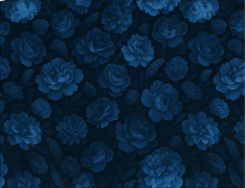 Bedroom vinyl rug in dark blue floral design - TenStickers