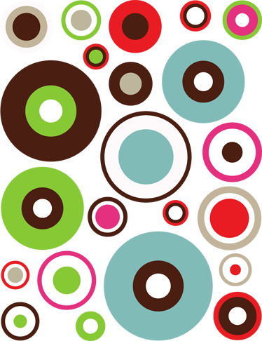 Geometric vinyl rug with simple geometric circles - TenStickers