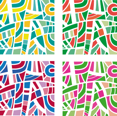 Geometric vinyl rug in multicolor tiles - TenStickers