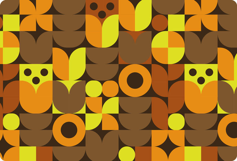 Geometric vinyl rug abstract 70s laptop - TenStickers
