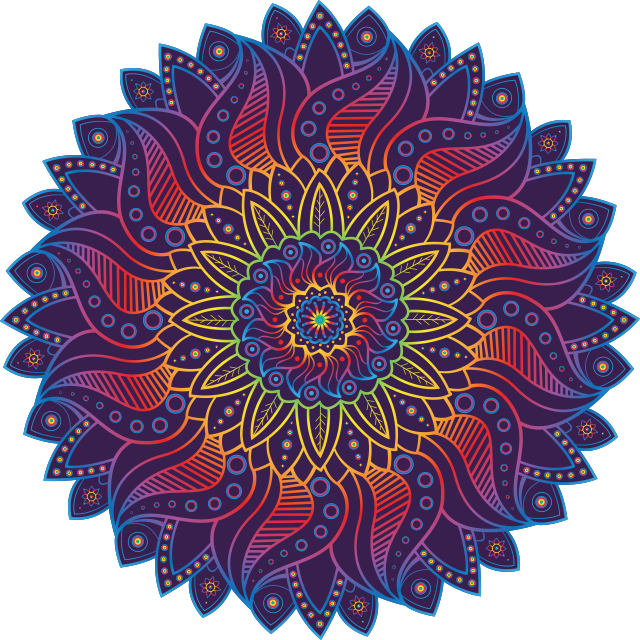 Geometric vinyl rug rainbow mandala design - TenStickers