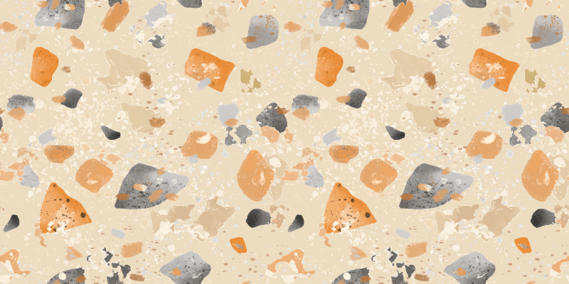 Geometric vinyl rug in monochromatic terrazzo design - TenStickers