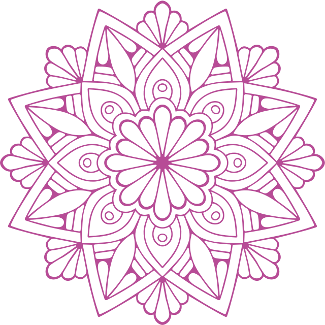 Geometric vinyl rug with intricate floral design - TenStickers